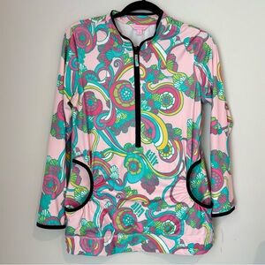 Lilly Pulitzer Quarter Zip Activewear Top sz Medium